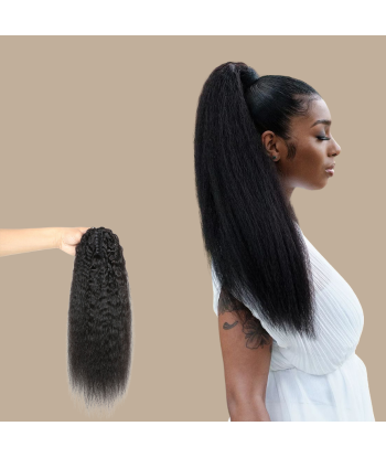 Coleta Castaño Oscuro Natural Clip Remy Hair Kinky Straight Par le système avancé 