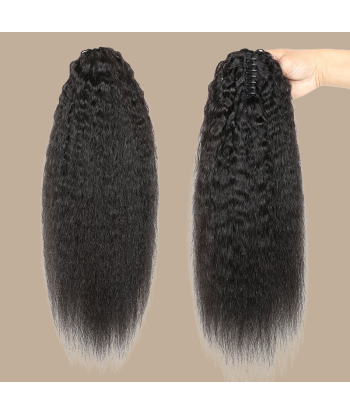 Coleta Castaño Oscuro Natural Clip Remy Hair Kinky Straight Par le système avancé 