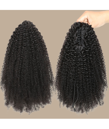 Coleta Castaño Oscuro con Clip Natural Pelo Remy Afro Rizado la chaussure