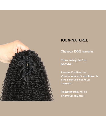 Coleta Castaño Oscuro con Clip Natural Pelo Remy Afro Rizado la chaussure