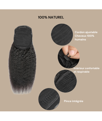 Coleta Pelo Remy A Cordon Castaño Oscuro Kinky Straight votre