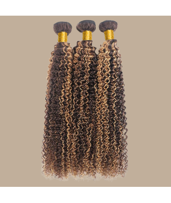 Cabello Virgen Tejido Cabello Humano Rizado 7A Castaño Medio Rubio P4/27 100 Gr la chaussure