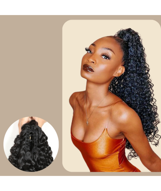 Pferdeschwanz Ponytail Dunkelbraun mit Pinzette Natur Remy Hair Kinky Curly paiement sécurisé