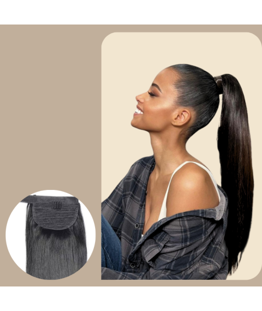 Pferdeschwanz Ponytail Dunkelbraun Zauberband Remy Hair Straight en ligne des produits 