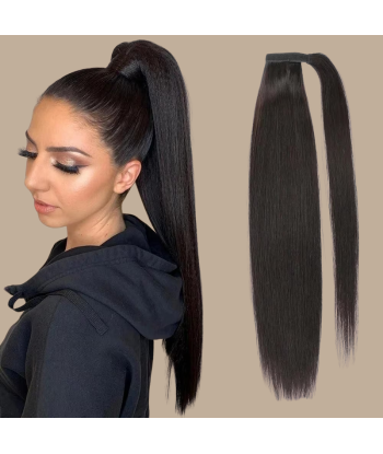 Pferdeschwanz Ponytail Dunkelbraun Zauberband Remy Hair Straight en ligne des produits 