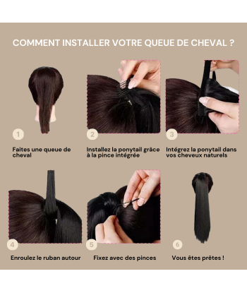 Pferdeschwanz Ponytail Dunkelbraun Zauberband Remy Hair Straight en ligne des produits 