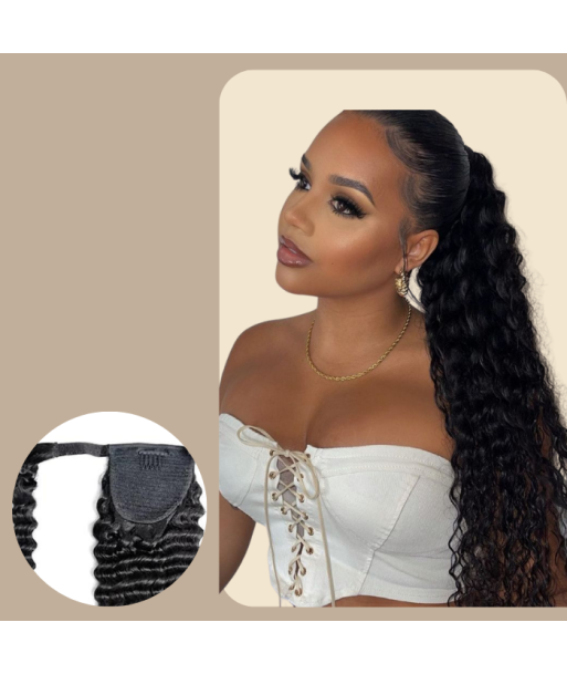 Pferdeschwanz Ponytail Dunkelbraun Zauberband Remy Hair Deep Wave En savoir plus