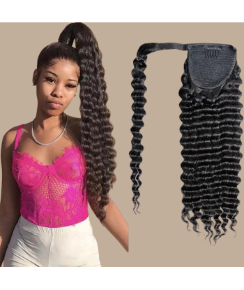 Pferdeschwanz Ponytail Dunkelbraun Zauberband Remy Hair Deep Wave En savoir plus