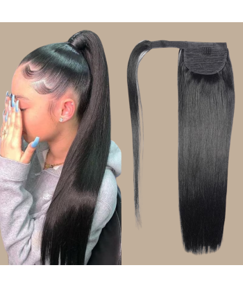 Pferdeschwanz Ponytail Dunkelbraun Zauberband Remy Hair Straight en ligne des produits 