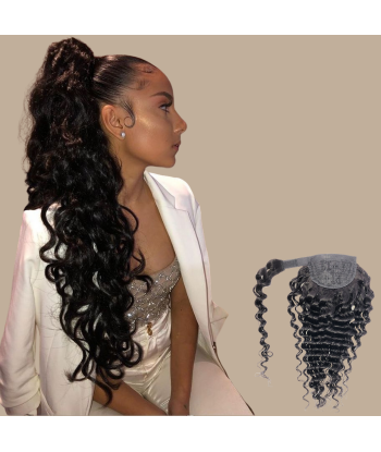 Pferdeschwanz Ponytail Dunkelbraun Zauberband Remy Hair Deep Wave En savoir plus