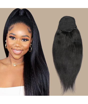 Pferdeschwanz Ponytail Dunkelbraun Mit Kordel Remy Hair Yaki Straight des créatures d'habitude