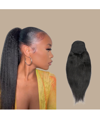 Pferdeschwanz Ponytail Dunkelbraun Mit Kordel Remy Hair Yaki Straight des créatures d'habitude