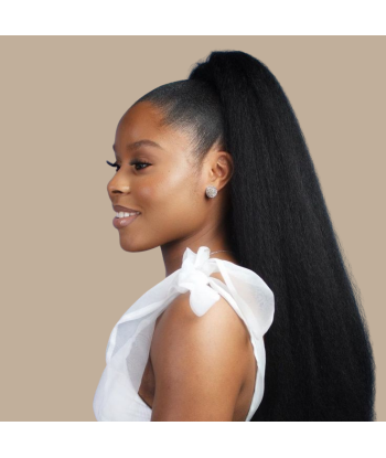 Pferdeschwanz Ponytail Dunkelbraun Mit Kordel Remy Hair Yaki Straight des créatures d'habitude