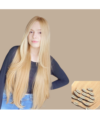 Extensions Clips Raides Blond rembourrage situé sous