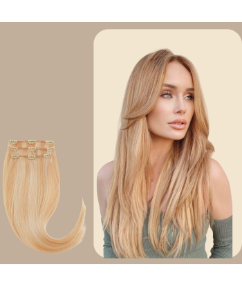 Extensions Clips Raides Blond Méché Platine est présent 