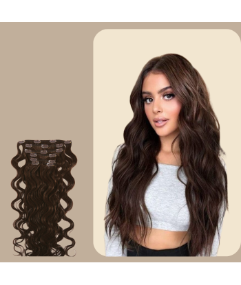 Extensions Clips Ondulées Brun de votre