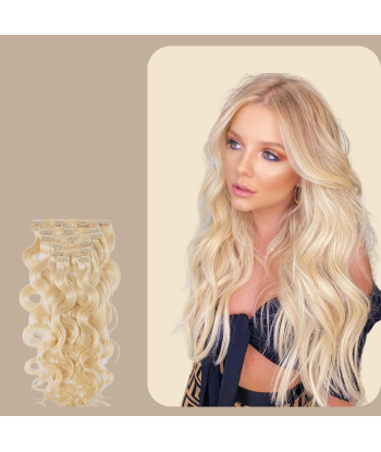 Extensions Clips Ondulées Blond Platine Paris Déstockage Promo