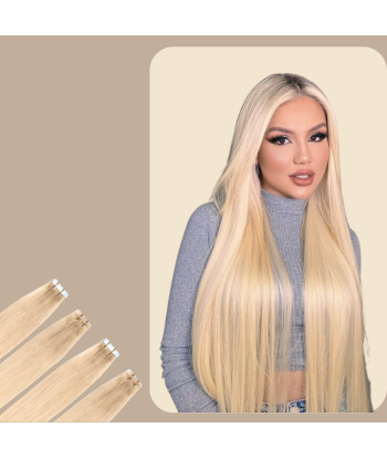 Extensions Adhésives Raides Blond Platine Livraison rapide