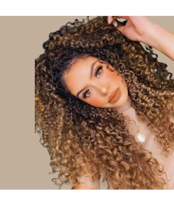 Kit Extensions à Clips Afro Curly Ombre Brun Chocolat Blond 120 gr Dans la société mordern