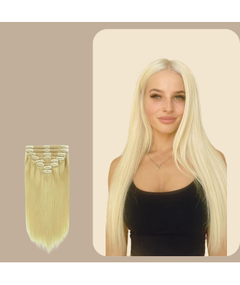 Kit Extensions à Clips Straight Blond Platine pas cher chine