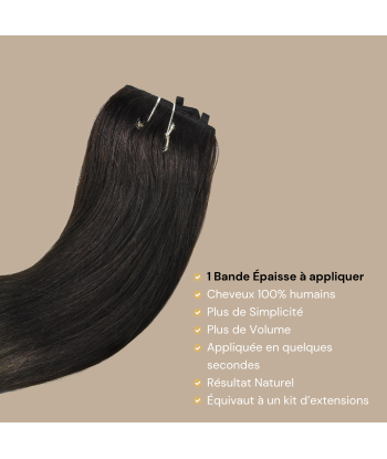 Extension à Clips Straight Ombre Brun Foncé 99J Mono Bande Maxi Volume une grave pollution 