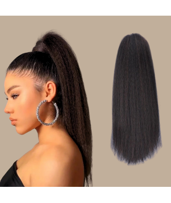 Queue de cheval Ponytail  Noir à Pince Naturel Remy Hair Yaki Straight solde