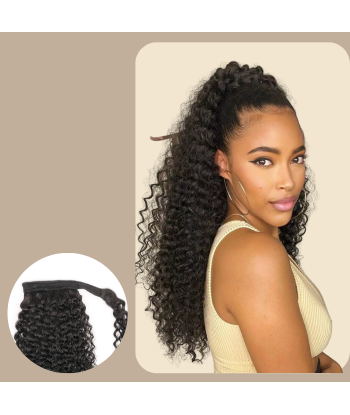 Queue de cheval Ponytail  Noir Ruban Magique Remy Hair Kinky Curly de l' environnement