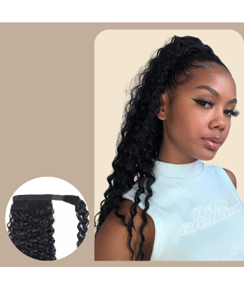 Queue de cheval Ponytail  Noir Ruban Magique Remy Hair  Afro Curly vous aussi creer 