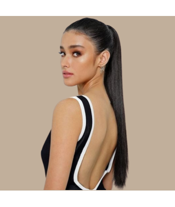 Queue de cheval Ponytail  Noir A Cordon Remy Hair Straight en ligne