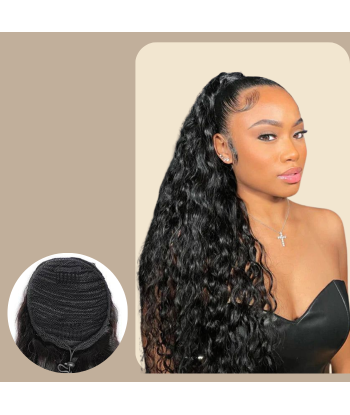 Queue de cheval Ponytail  Noir A Cordon Remy Hair Water Wave prix