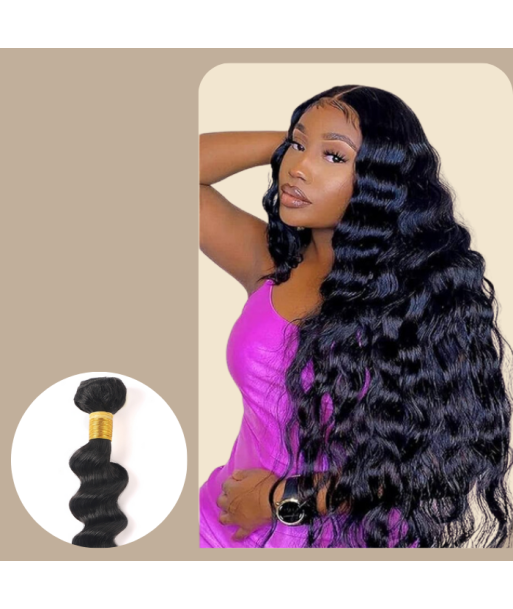 Tissage Cheveux Vierge Human Hair Loose Deep 7A Brun Foncé 1B 100 Gr destockage