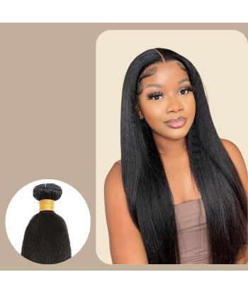 Tissage Cheveux Vierge Human Hair Yaki Straight 7A Brun Foncé 1B 100 Gr pas chere