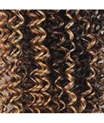 Tissage Cheveux Vierge Human Hair Kinky Curly 7A Chatain Méché Blond P4/27 100 Gr pas cher