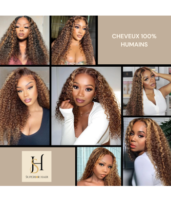 Tissage Vierge Cabelo Humano Ondas Profundas 7A Chatain Méché Blond P4/27 100 Gr Amélioration de cerveau avec